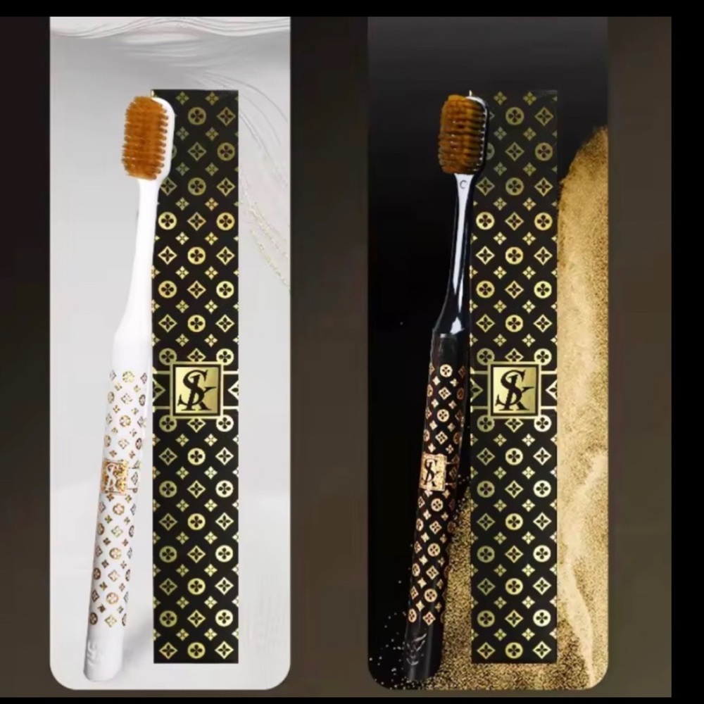 Black, White & Gold Bougie Toothbrush